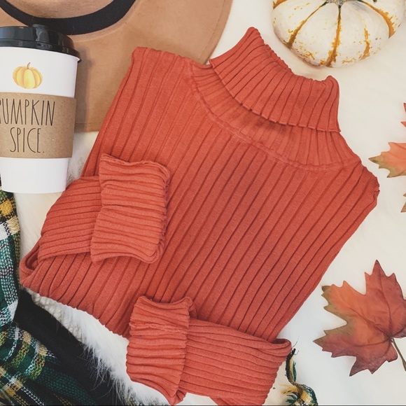 Sweaters - 🍁 Orange Ribbed Turtleneck Sweater🎃